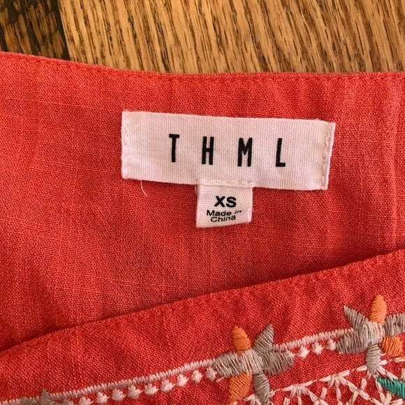 THML blouse, embroidered cut out shirt, peasant boho top - Picture 8 of 8